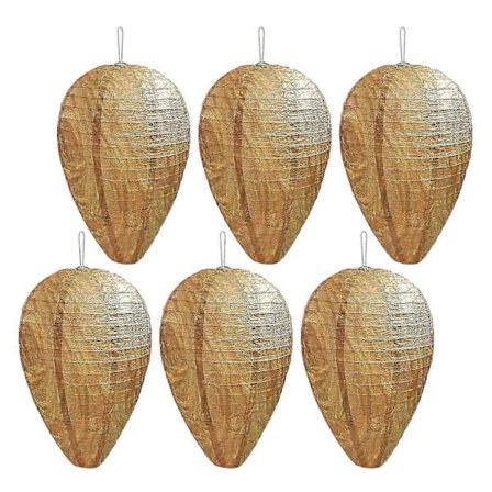 st Wasp Nest Dummy, Hængende Gedehamsbo Papir Fake Gedehamsbo, Hold Dig Væk Fra Gedehams Hvepse for Terrasse Have Udendørs [GKS] 6 Pakke