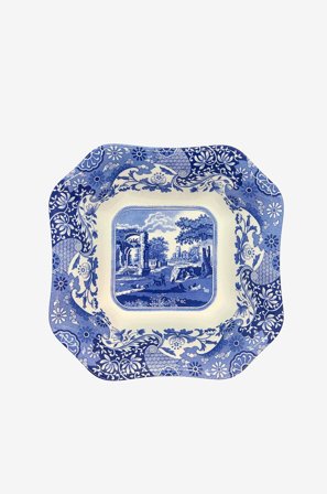 Spode - Neliönmuotoinen salaattikulho 23,5 cm Blue Italian - Sininen - Kulhot - - Homeroom
