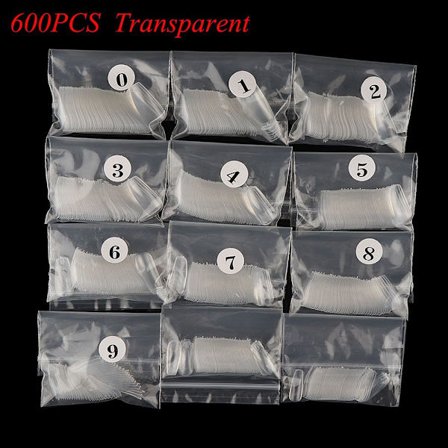 100/600st False Ballerina Nails Full Cover TRANSPARENT 600PCS