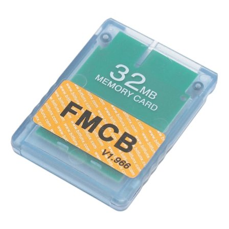 Konsol Hukommelseskort V1.966 OPL HD Loader Programkort Spil Startkort med Gennemsigtig Etui Gennemsigtig Blå 32MB