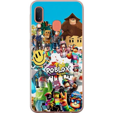 Yhteensopiva Puhelinkuori Samsung Samsung Galaxy A20e Roblox Collage leikkisä ja värikäs pelimotiivi ikonisilla hahmoilla