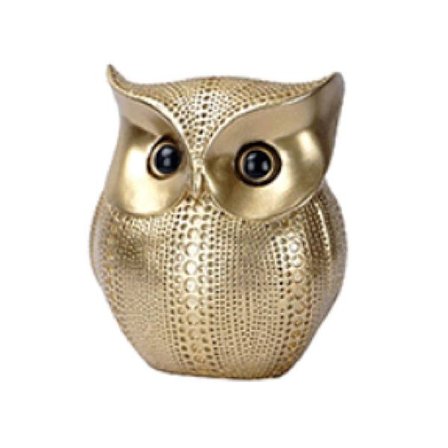 Ugleornament - gull, kreative harpiksdekorasjoner, hage- og gårdshusdekorasjoner, borddekorasjoner
