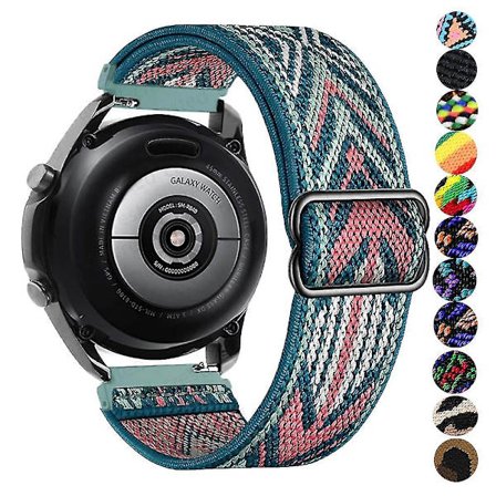 Nylon för Samsung Galaxy Watch 4/classic/46mm/active 2/gear S3 Justerbart elastiskt armband