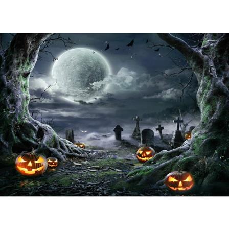 Halloween Baggrund til Fotografering Horror Night Baggrund Uhyggelig Græskar Måne Baggrund til Fest Dekoration Tilbehør Studio Rekvisitter 11897 (