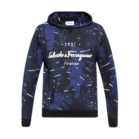 Salvatore Ferragamo Logo-embroidered hoodie Sort, Herre