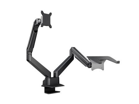 Multibrackets M VESA Gas Lift Arm Dual Arm w. Laptop Holder - monteringssett - for LCD-skjerm / notebook - svart