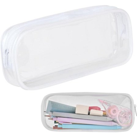 ING Penaalikotelo 20 x 8 x 3,5 cm Koulupenaalikotelo Läpinäkyvä Penaali Läpinäkyvä Koepenaalikotelo Koulutarvikkeet Läpinäkyvä Penaalikotelo 