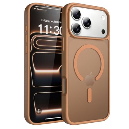 Magnetisk telefoncover til iPhone 17pm, hudvenligt frostet beskyttende cover.
