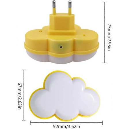 Nattlampe Sky Plugg Nattlys med Skumringssensor Barn Nattlys Elektrisk Plugg for Babyrom Vegglampe