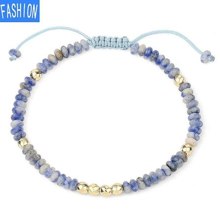 Naturlig kristall handgjorda justerbara vävda armband 4 mm facetterade pärlor armband