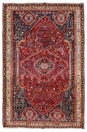 Shiraz Rug 200X308 Dark Red/Brown Wool, Persia