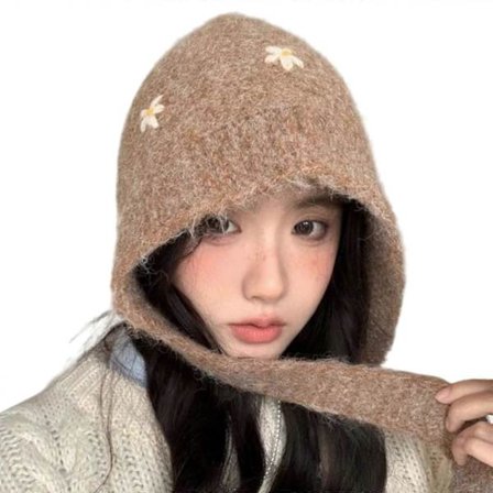 Blomstermønstret Hue Børn Farverig Øreklaphue Blød og Varm Hovedbeklædning til Koldt Vejr lysegrå