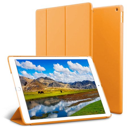 CQBB Smart Case kompatibel med iPad Air 3 10,5", gjennomsiktig magnetisk deksel med matt bakside og Auto Sleep/Wake - orange_max