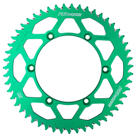 Zębatka Tylna Proworks Aluminiowa Zielona - Kawasaki KX 450 XC 2021-2023