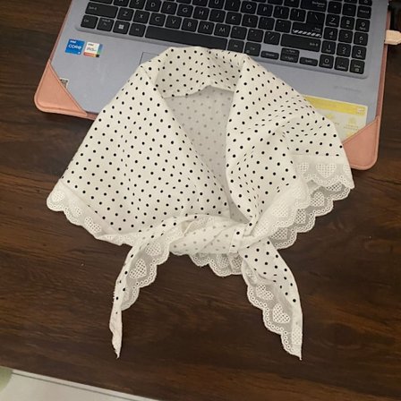 Vintage polka Dot hodesjal trekantet skjerf sommer strandhår