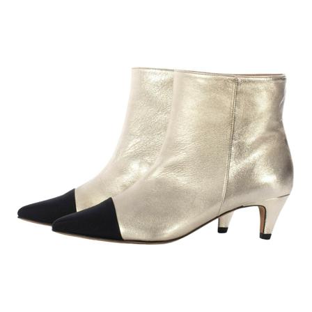 Toral Gold AND Black Pointed Ankle Boot , Geel , Dames , Maat: 40 EU Enkellaarsjes