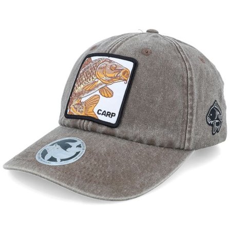 Skillfish - Brun unconstructed Keps - Carp Box Vintage Washed Brown Dad Cap @ Hatstore