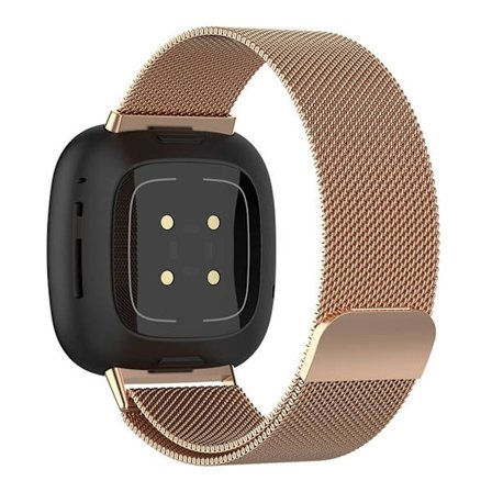 Fitbit Versa 3 Watch Band in Stainless Steel - Rose Gold