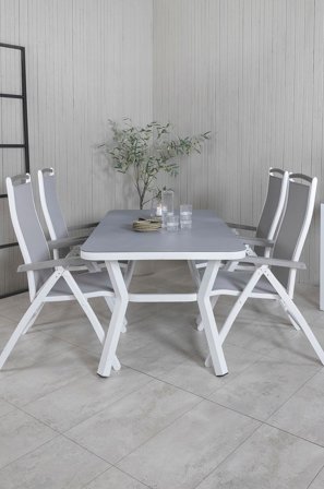 Venture Home - Matgrupp Virya med 4st matstolar Albany - Grå - Matgrupper - Från Homeroom