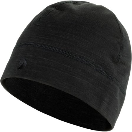 Fjällräven Keb Fleece Hat in Black | Size: Small/M, Ull/Polyester