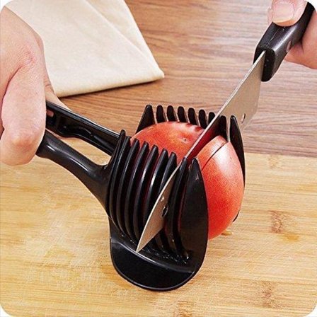 Go Go Gadget - Tomatskärare/Lökskärare/Citrusfruktskärare/Tomattång/Multifunktionell skärare (Svart)