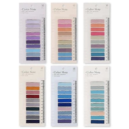 1200 stk. Klæbende Faneblade til Bøger, 60 Farver Morandi Klæbende Faneblade, Farve Side Markør