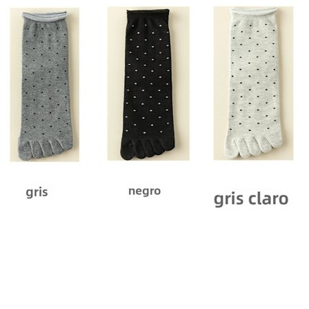 pairs mix01-3 Par med dametåstrømper med polkadotmønster, høykvalitets bomullsstrømper med midtlegg og separate tær