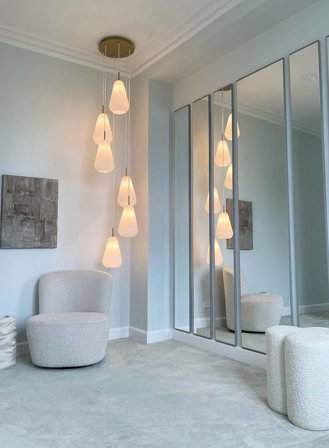 Anoli 6 taklampe Ø46 - nordic gold/opal