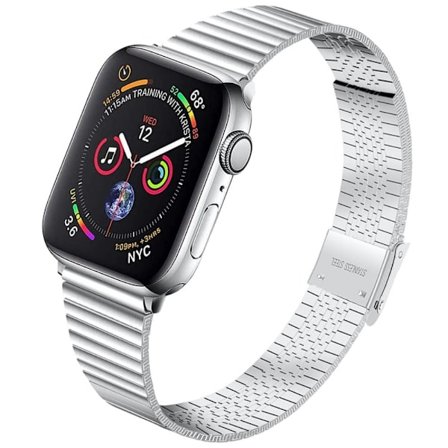 Apple Watch (41 mm) klockarmband med dubbelt spänne i rostfritt stål - Silver