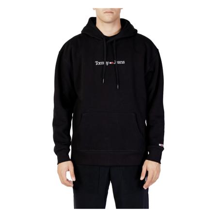 Tommy Jeans, TJM REG Linear Hoodi Dm 0Dm 15013 Zwart, Heren, Maat:L,polyester