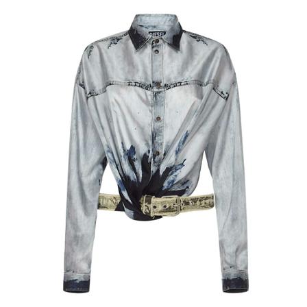 Diesel Shirt , Blauw , Dames , Maat: S
