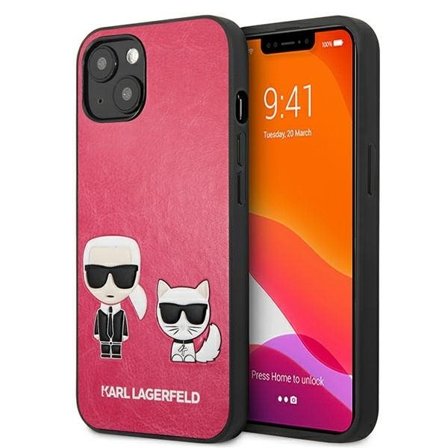 Karl Lagerfeld Ikonik Karl&Choupette iPhone 13 mini taske - fuchsia