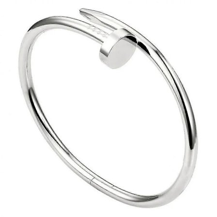 Rustfrit stål moderne sømhovedarmbånd, glat overfladedesign sølvfarvet