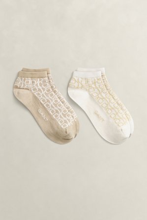 GANT Damen 2er-Pack Monogram Socken (39-41) Beige