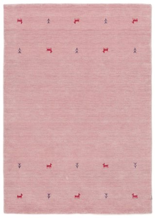 Tapis De Laine Inca Gabbeh Loom Two Lines Rose