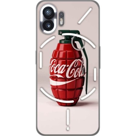 Kompatibel Mobilcover til Nothing Nothing Phone (2) Kunstnerisk illustration af Coca Cola granatæble i rødt og grønt, pop art inspireret motiv med