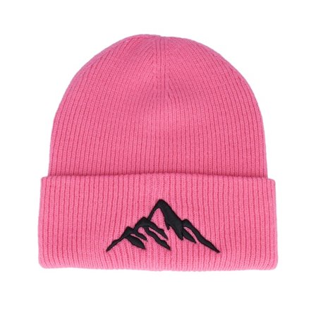 Wild Spirit - Roze cuff Beanie - Mountain 3d True Pink Soft Deep Cuff @ Hatstore