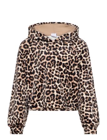 Sweatshirt Velour With Hood Tops Sweat-shirts & Hoodies Sweat-shirts Multi/patterned Lindex