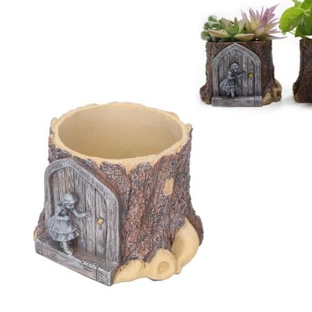 Harpiks Blomsterpot Dør Pige Stil Drænhul Ekstraordinær Stabil Holdbar Sukkulenter Plante til Kaktusplante Indendørs