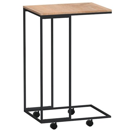 vidaXL Sidobord med hjul svart 40x30x63,5 cm konstruerat trä