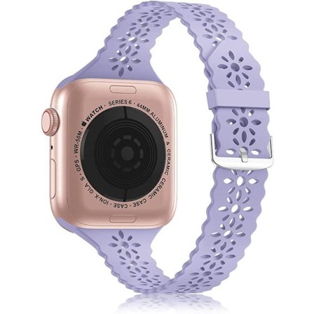 Apple Watch (45mm) tyylikäs blossom silikoninen ranneke - Vaaleanvioletti