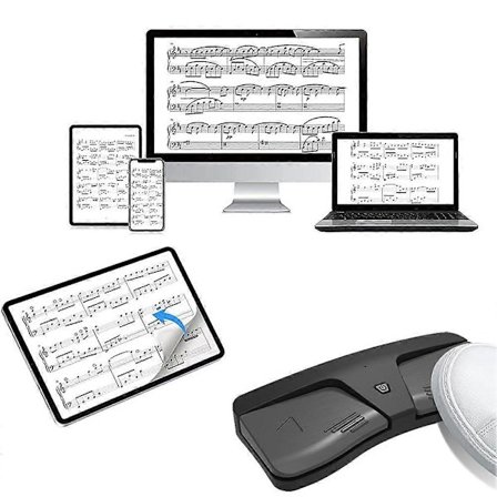 Trådlös Notvändare Pedal Bärbar Musik Notvändare Kompatibel med Smartphones