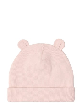 Lindex Cap W Ears Rib Newborn - Pink - 44/46