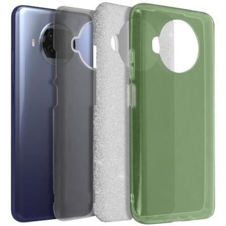 Xiaomi Mi 10T Lite Case Glitter Aftagelig silikone Halvstiv grøn