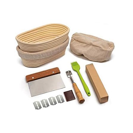 Brødbagesæt, Oval Brødfermenteringskurv, med Melmixer Tilbehør, Bruges til Køkkenfremstillingsværktøjer