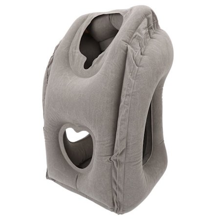 Rejse oppustelig pude støtte hoved aflaster træthed åndbar søvn oppustelig pude grå