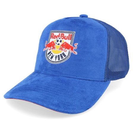 Mitchell & Ness - Football Blå trucker Keps - New York Red Bulls Mls Navy/Red A-frame Trucker @ Hatstore