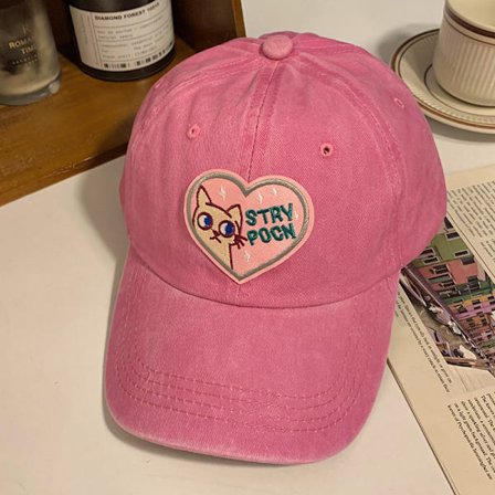 Pink Love Cat buet blød top til kvinder e Fashion Duck Tongue Hat