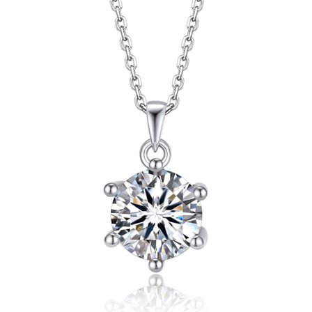 Moissanite Diamanthalsband, 1-2 Carat Sterlingsilverhalsband Det är lika vackert som du