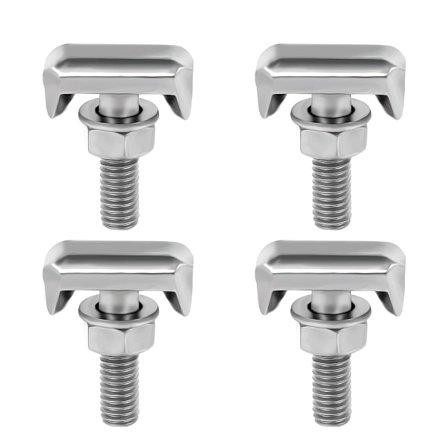 Batteri T-Bolt, 4 stk. T-bolt batteripoler i rustfritt stål, bilbatteripol, M6 bilbatteripolkontakter Tender-erstatning for marine